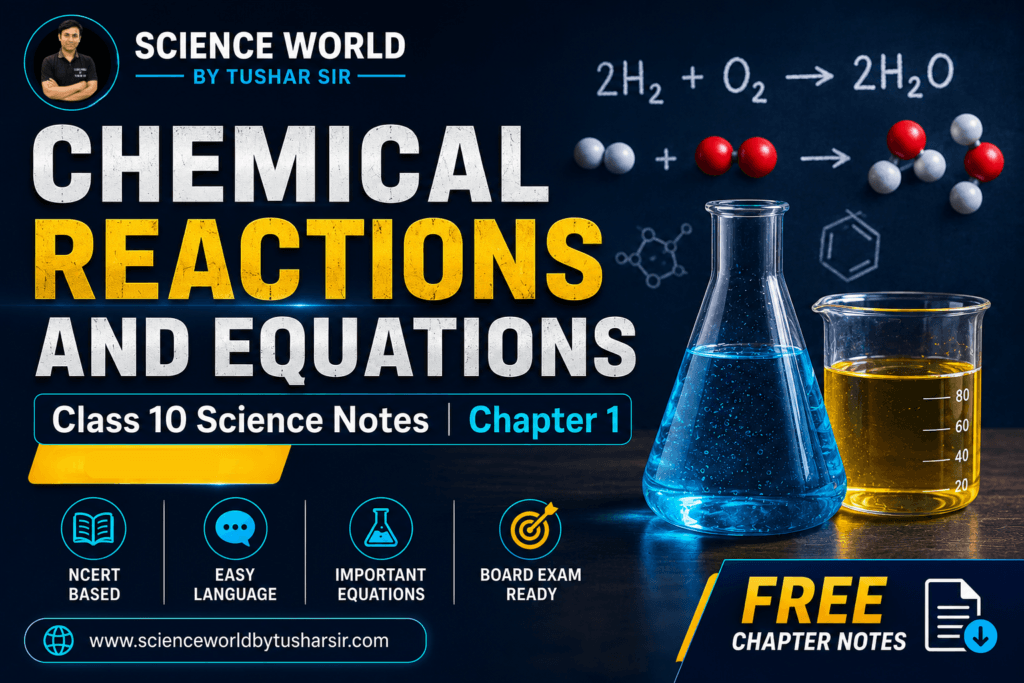 Chemical Reactions and Equations Class 10 Notes (CBSE 2026–27) Chapter 1 | Science World By Tushar Sir