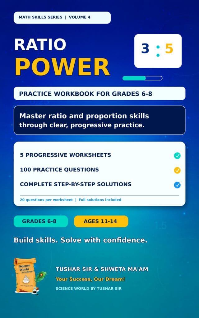 Ratio Power practice workbook cover for Grades 6–8