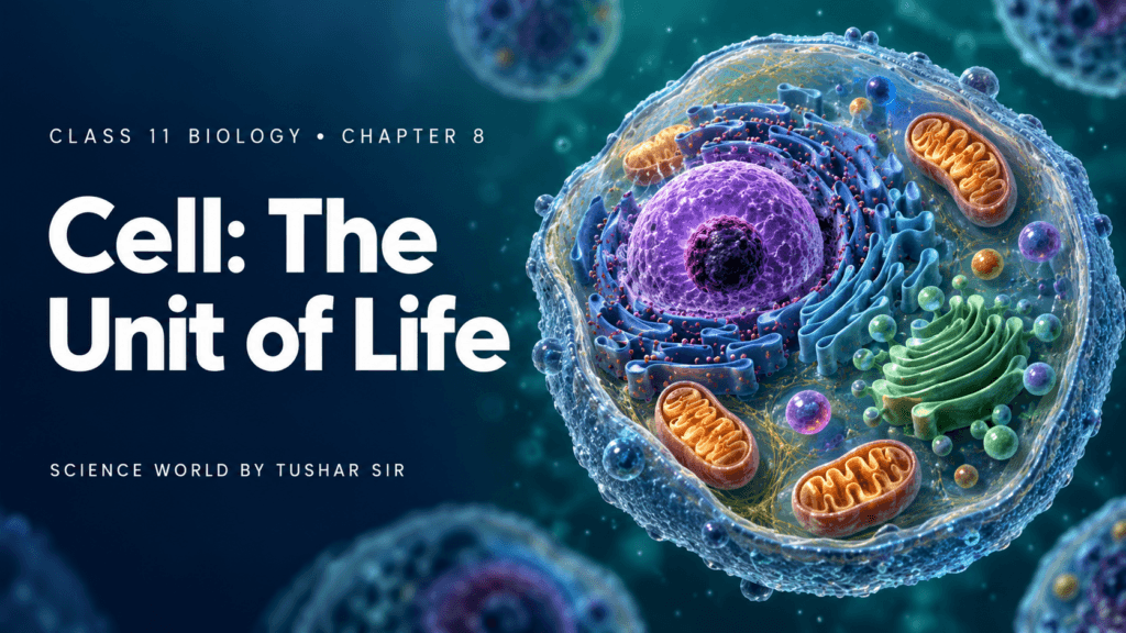 Cell: The Unit of Life Class 11 Biology Chapter 8 featured image showing a eukaryotic cell and its organelles